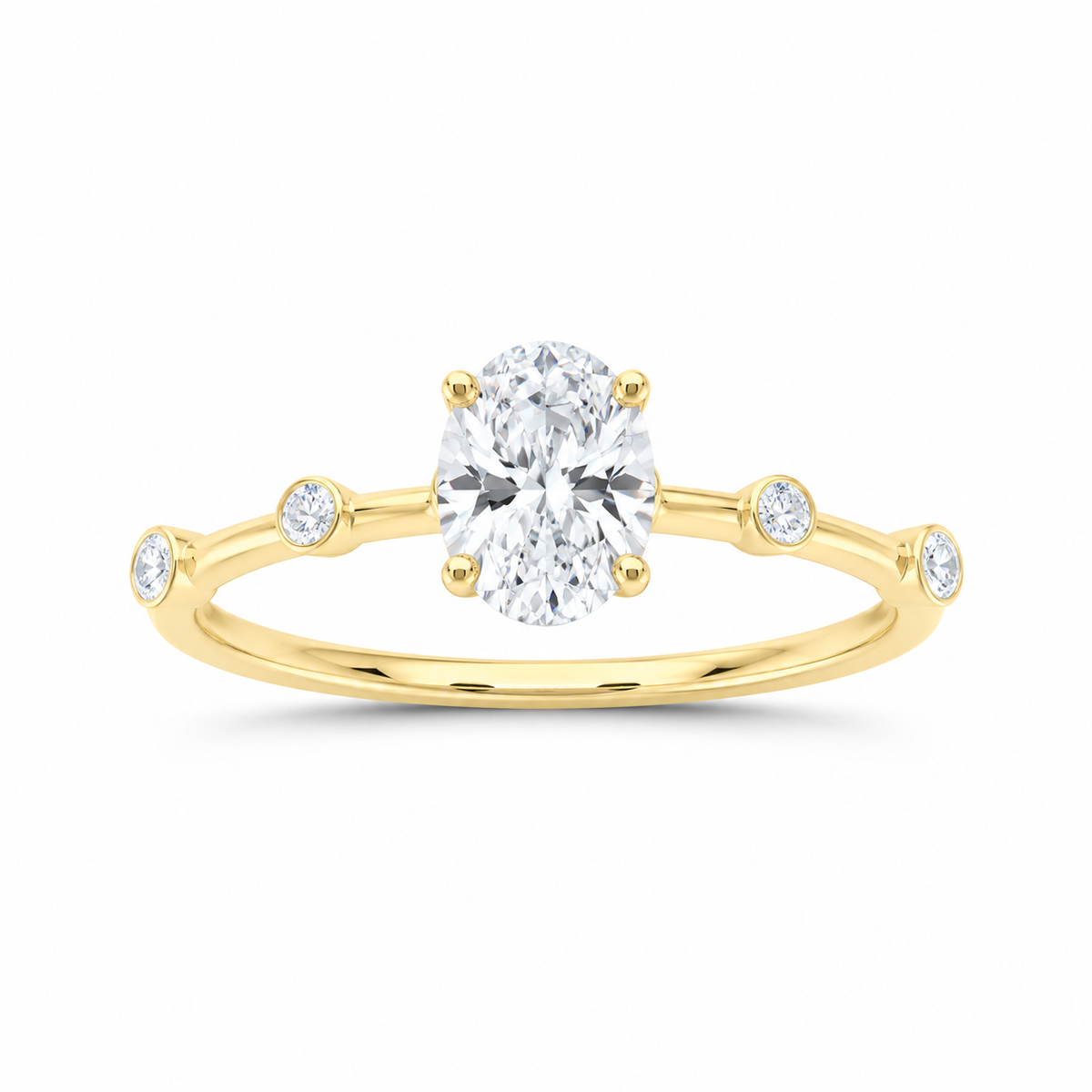 14K Yellow Gold 1 CTW Lab-Grown Diamond Oval Engagement Ring, photo 1