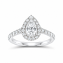 14K White Gold 1 5/8 CTW Lab-Grown Diamond Pear Halo Engagement Ring, photo 1