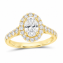 14K Yellow Gold 1 7/8 CTW Lab-Grown Diamond Oval Halo Engagement Ring, photo 1