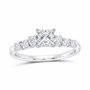 14K White Gold 2 CTW Lab-Grown Diamond Princess Engagement Ring, photo 1