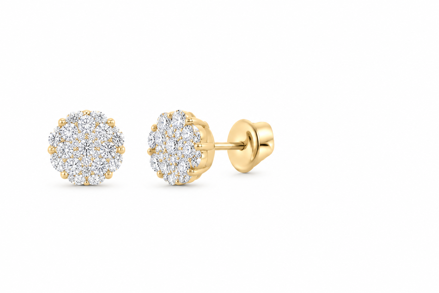 10K Gold 1 1/5 CTW Lab-Grown Diamond Flower Stud Earrings, SKU 10983