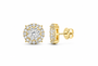 10K Gold 2 1/2 CTW Lab-Grown Diamond Round Cluster Men's Stud Earrings SKU 10985