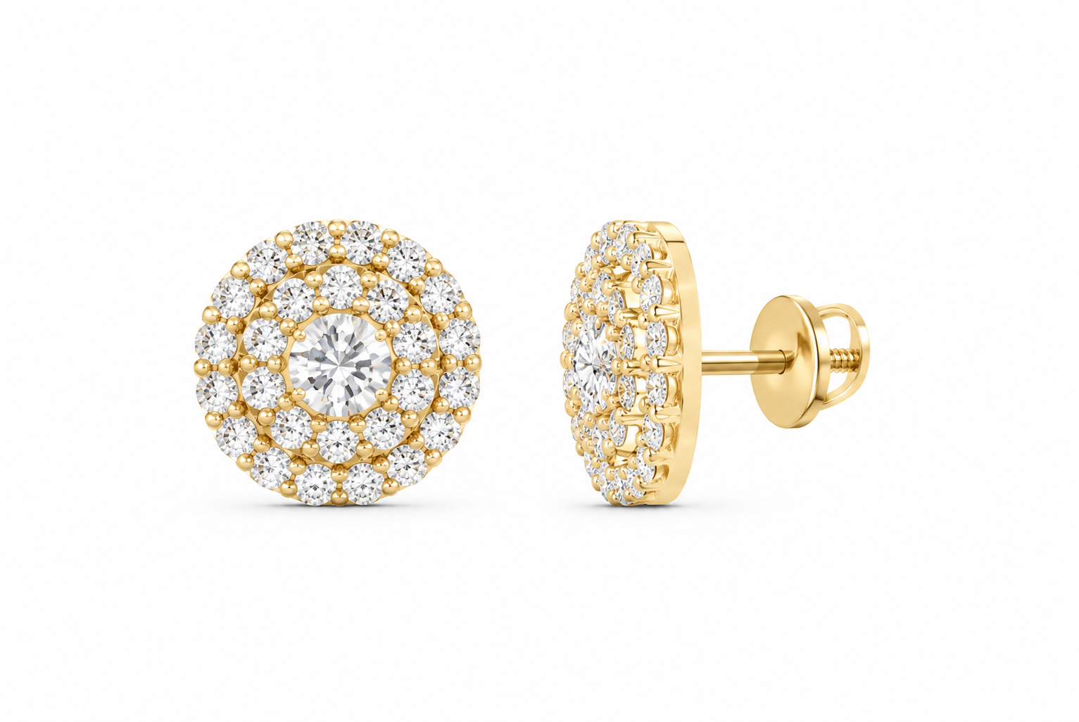 10K Gold 3 CTW Lab-Grown Diamond Round Men's Stud Earrings SKU 10992