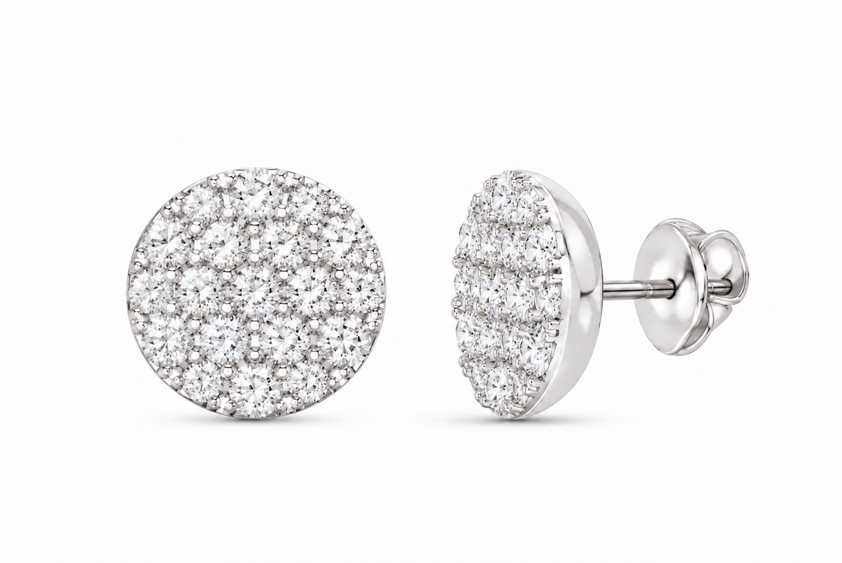 10K Gold 2 CTW Lab-Grown Diamond Round Men's Stud Earrings SKU 11005