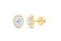 14K Gold 2 1/3 CTW Lab-Grown Diamond Oval Halo Stud Earrings, SKU 11008