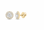 14K Gold 1 CTW Lab-Grown Diamond Round Halo Stud Earrings, SKU 11012