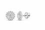 14K Gold 1 CTW Lab-Grown Diamond Round Halo Stud Earrings, SKU 11013