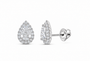 14K Gold 1 CTW Lab-Grown Diamond Pear Halo Stud Earrings, SKU 11015