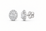 14K Gold 1 CTW Lab-Grown Diamond Oval Cluster Stud Earrings, SKU 11017