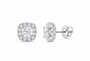 14K Gold 1 CTW Lab-Grown Diamond Cushion Halo Stud Earrings, SKU 11019