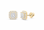 14K Gold 1 CTW Lab-Grown Diamond Cushion Pavé Stud Earrings, SKU 11020