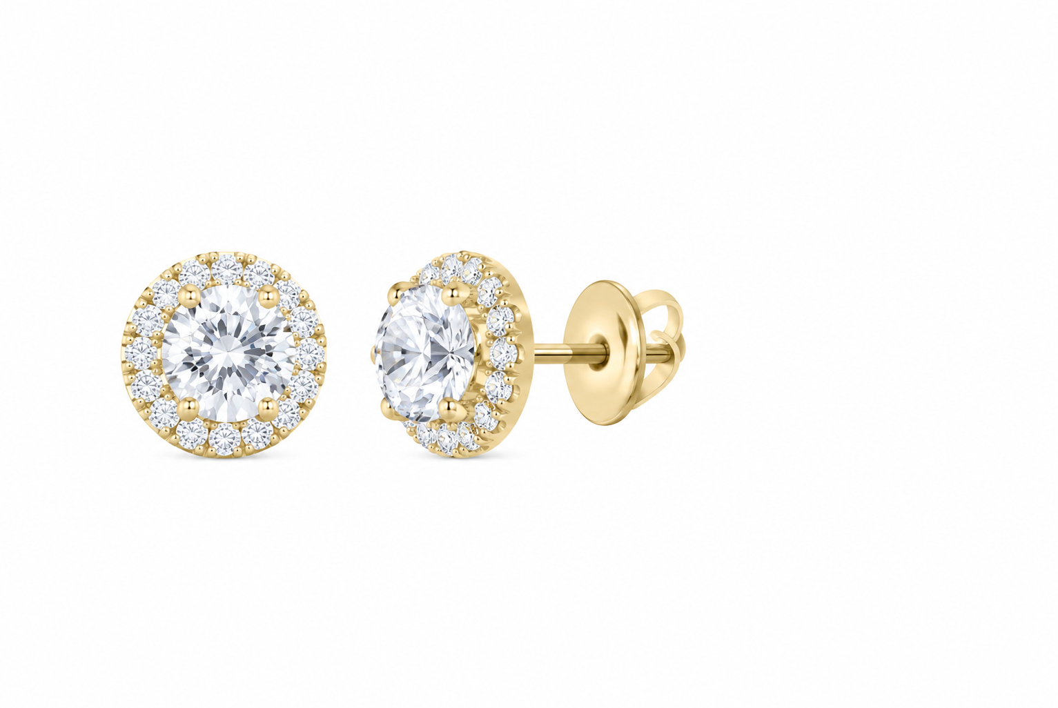 14K Gold 2 1/4 CTW Lab-Grown Diamond Round Halo Stud Earrings SKU 11024