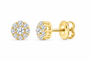 Perez Jewerly 10K gold lab-grown diamond flower stud earrings, supplier SKU 14178
