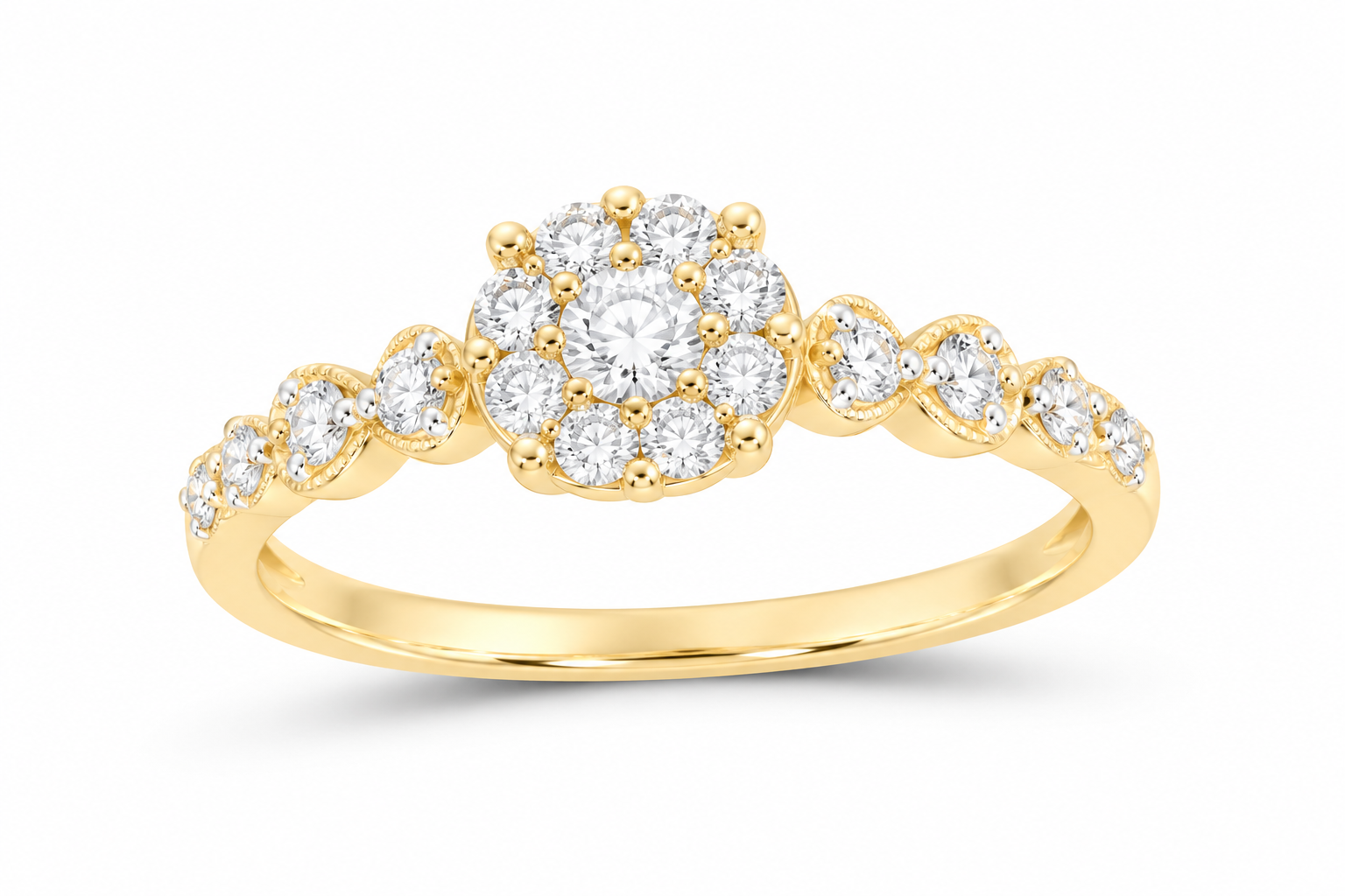 Yellow gold diamond fashion ring, supplier SKU 14332