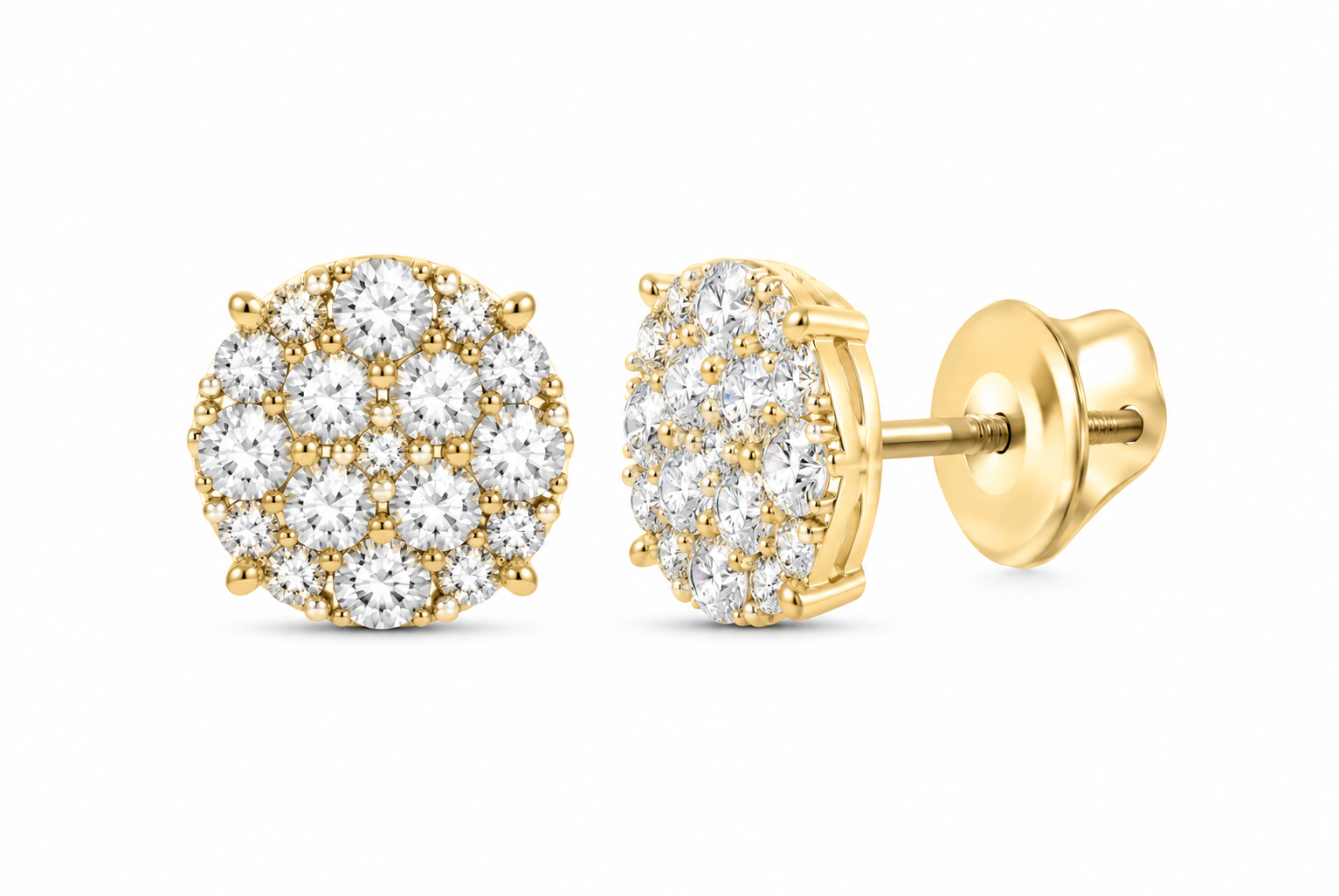 10K Gold 6 CTW Lab-Grown Diamond Round Men's Stud Earrings SKU 15116