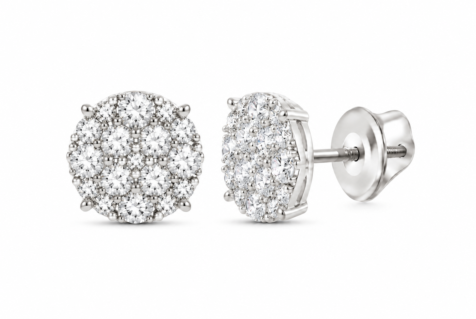 10K Gold 6 CTW Lab-Grown Diamond Round Men's Stud Earrings SKU 15117
