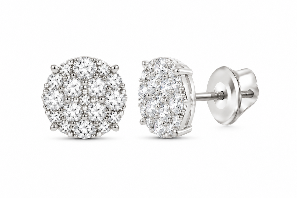 10K Gold 6 CTW Lab-Grown Diamond Round Men's Stud Earrings SKU 15117