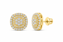 10K Yellow Gold 3 3/8 CTW Lab-Grown Diamond Round Halo Men's Stud Earrings SKU 15118