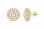 10K Yellow Gold 3 7/8 CTW Lab-Grown Diamond Round Men's Stud Earrings SKU 15126