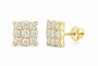 10K Gold 3 3/4 CTW Lab-Grown Diamond Square-Face Men's Stud Earrings SKU 15138