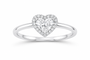 10K white gold heart-shaped lab-grown diamond solitaire ring, SKU 16007