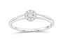 10K white gold round lab-grown diamond cluster ring, SKU 16222