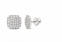 Perez Jewerly white metal color multirow cushion lab-grown diamond studs, supplier SKU 17421