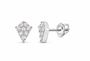 Perez Jewerly white metal color lab-grown diamond stud earrings, supplier SKU 17451