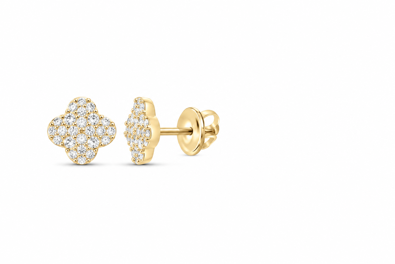 Perez Jewerly yellow metal color lab-grown diamond stud earrings, supplier SKU 17456