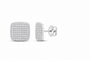 Perez Jewerly white metal color fine pavé cushion lab-grown diamond studs, supplier SKU 17463