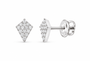 Perez Jewerly white metal color lab-grown diamond stud earrings, supplier SKU 17469