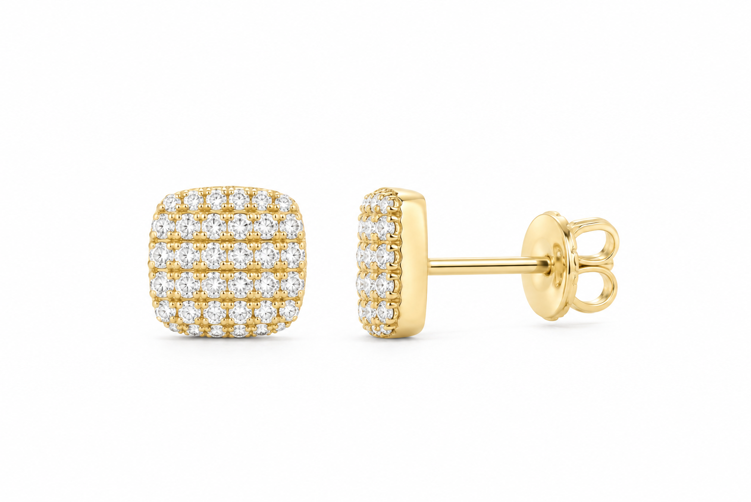 Perez Jewerly yellow metal color lab-grown diamond stud earrings, supplier SKU 17480