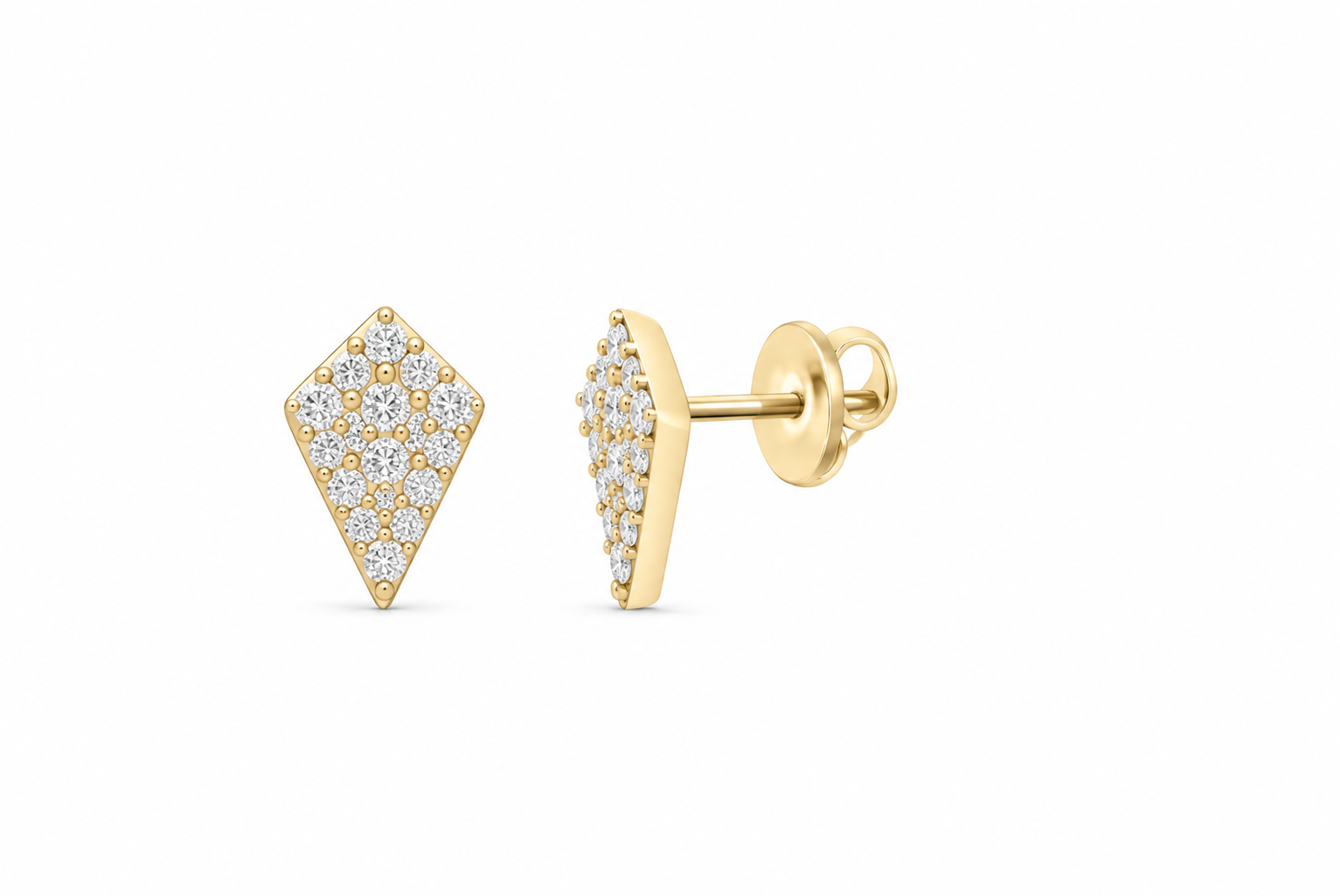 Perez Jewerly yellow metal color lab-grown diamond stud earrings, supplier SKU 17487