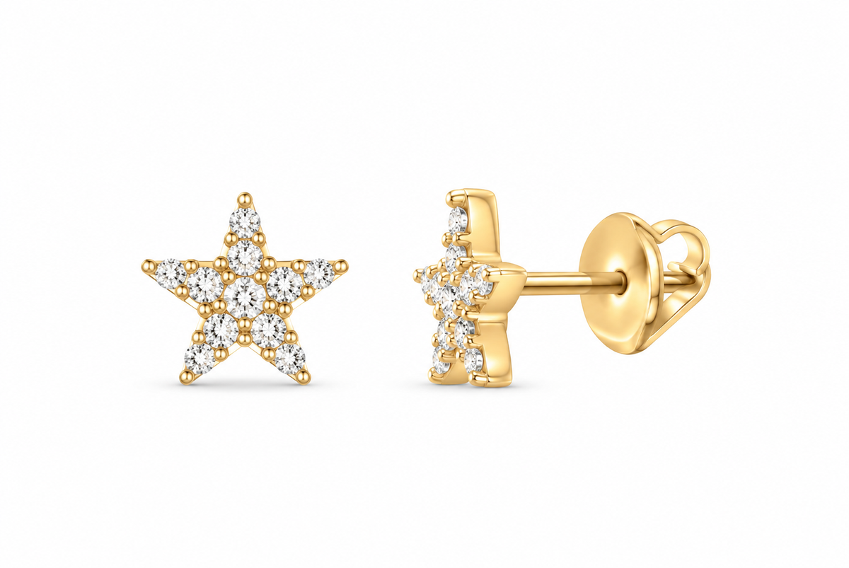 Perez Jewerly lab-grown diamond star stud earrings, supplier SKU 17672