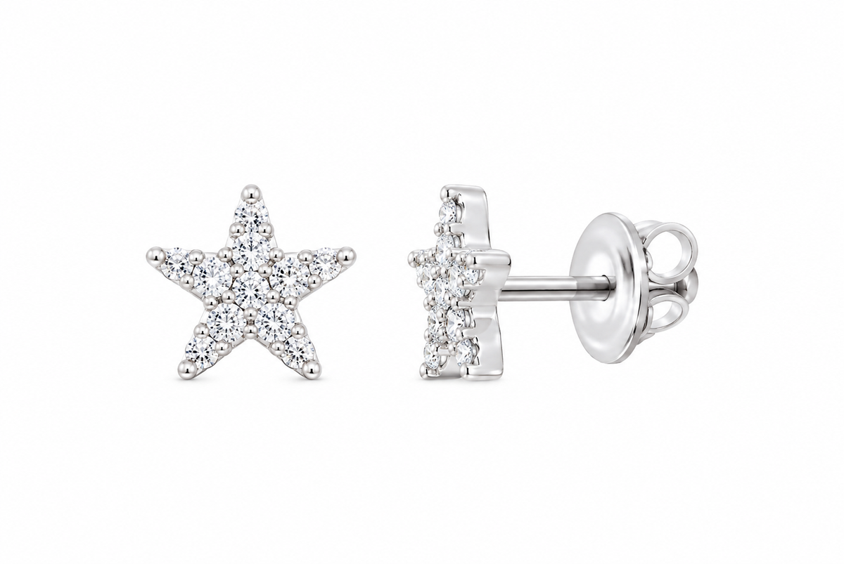 Perez Jewerly lab-grown diamond star stud earrings, supplier SKU 17681
