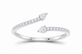 10K white gold lab-grown diamond two-pear cuff ring, supplier SKU 17743