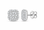 White-color 5/8 CTW lab-grown diamond clover cluster stud earrings