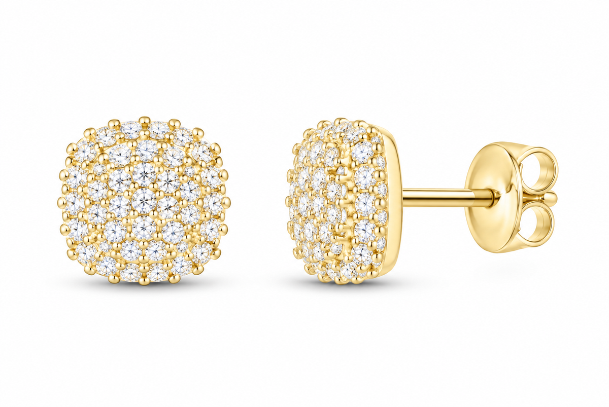 Yellow 1/3 CTW lab-grown diamond cushion stud earrings SKU 17156