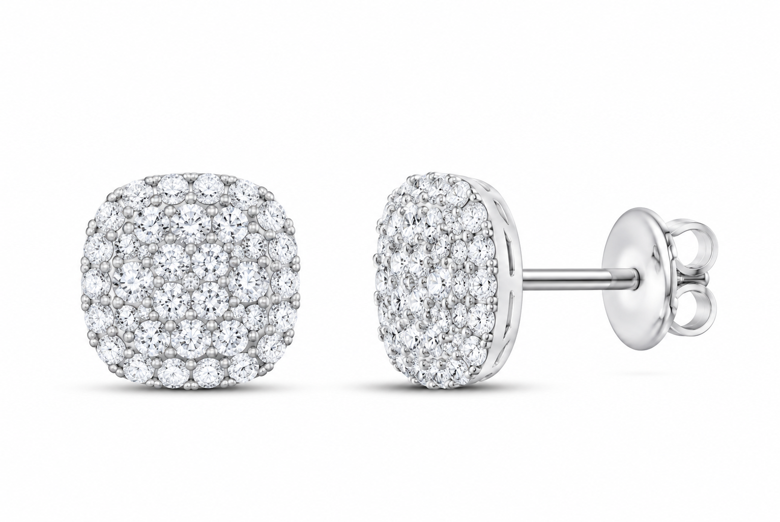 White 1/3 CTW lab-grown diamond cushion stud earrings SKU 17157