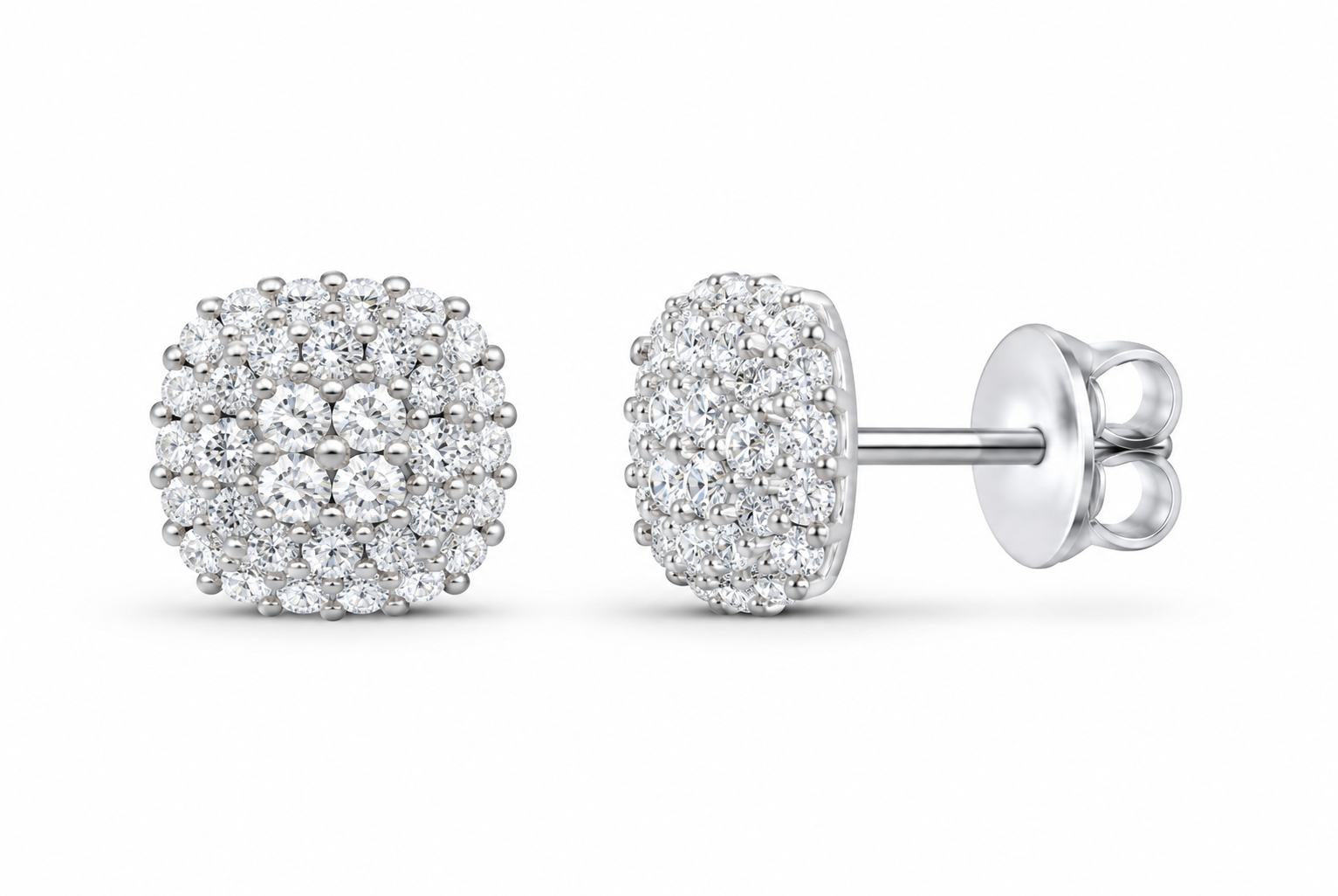 White 1/2 CTW lab-grown diamond cushion stud earrings SKU 17165