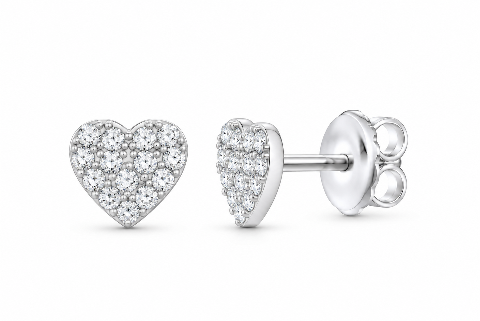 White 1/5 CTW lab-grown diamond heart stud earrings SKU 17189
