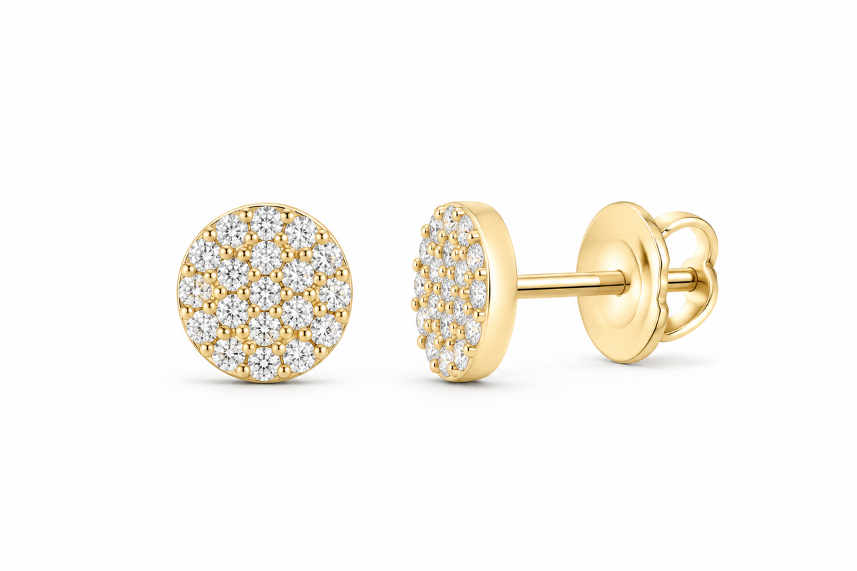 Yellow 1/5 CTW lab-grown diamond round stud earrings SKU 17194