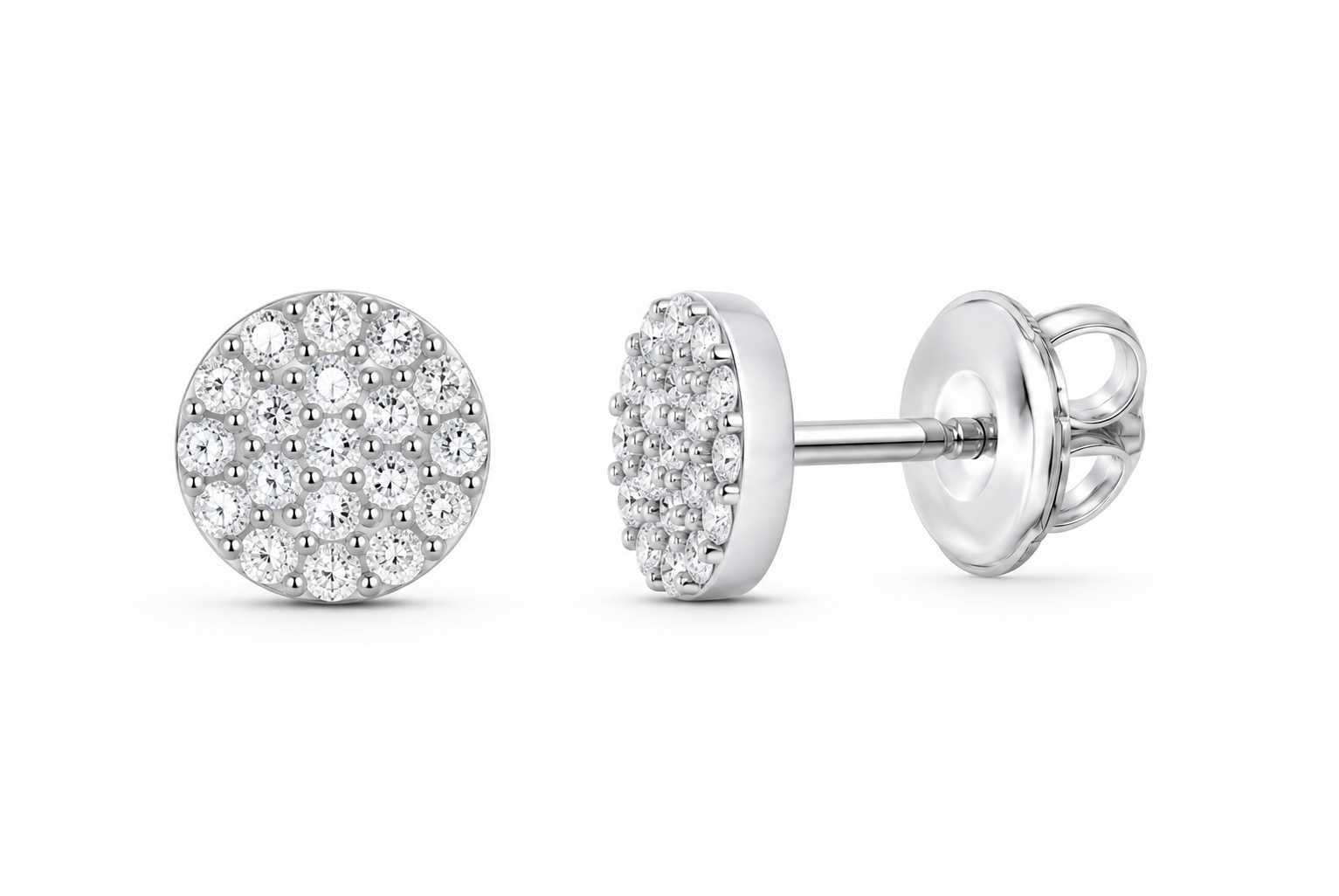 White 1/5 CTW lab-grown diamond round stud earrings SKU 17195