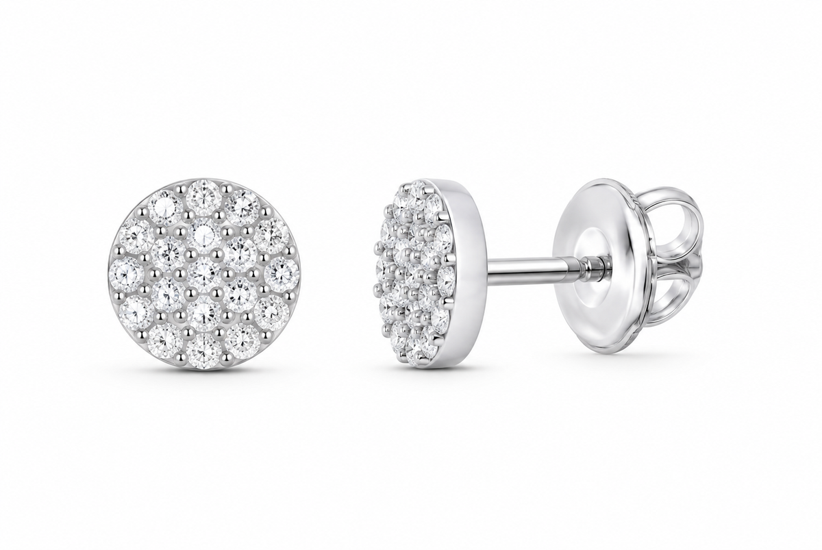 White 1/5 CTW lab-grown diamond round stud earrings SKU 17195