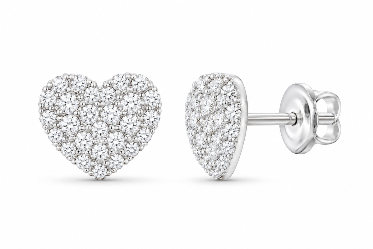 White 3/8 CTW lab-grown diamond heart stud earrings SKU 17207