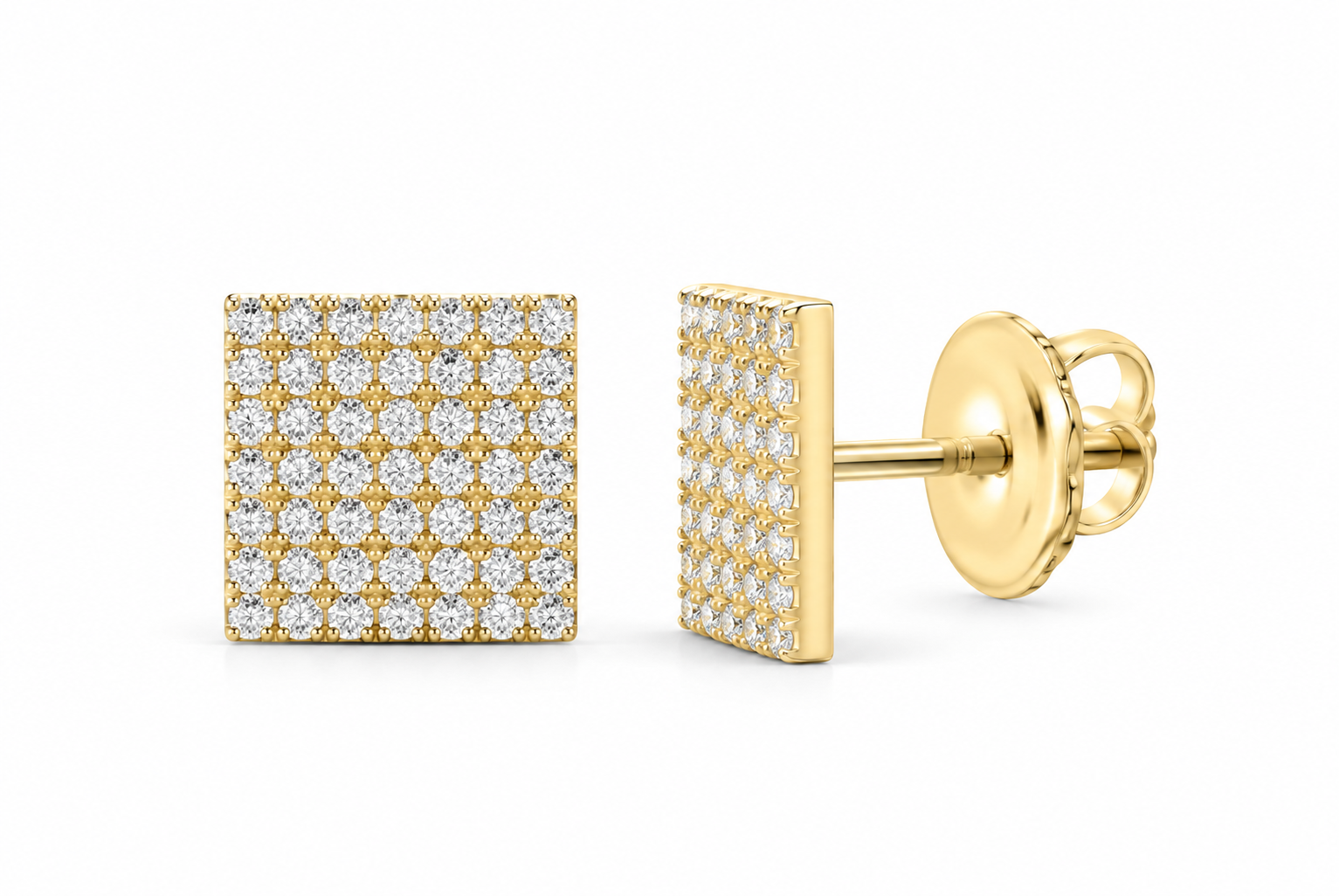 Yellow 5/8 CTW lab-grown diamond square stud earrings SKU 17236