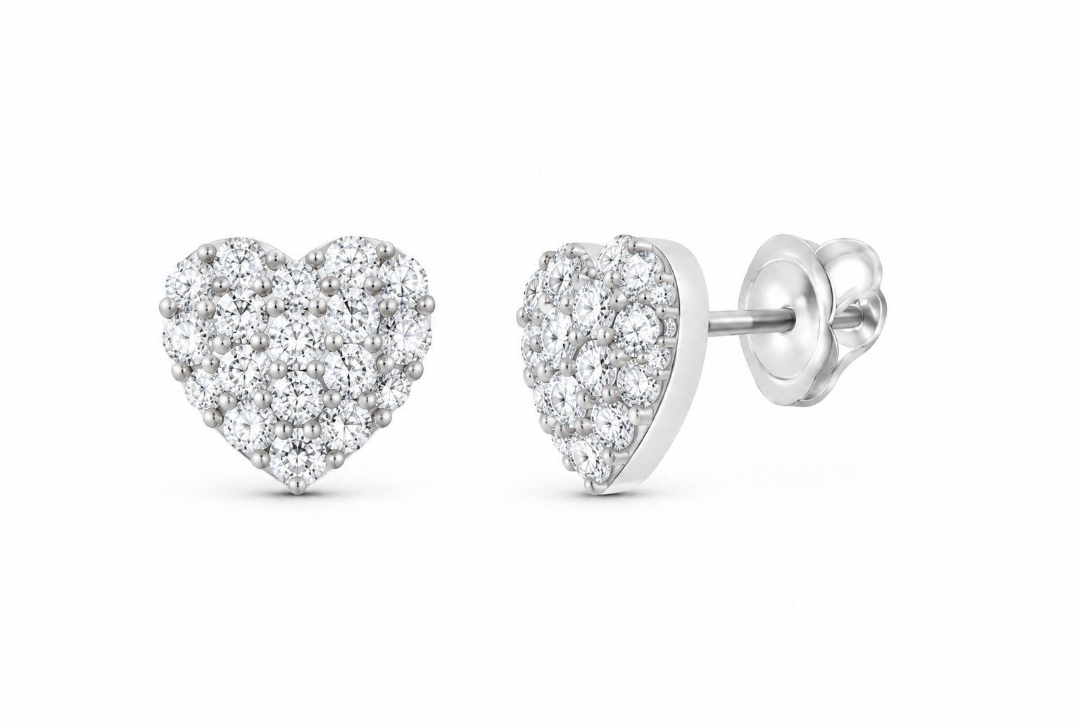 White 1/4 CTW lab-grown diamond heart stud earrings SKU 17347