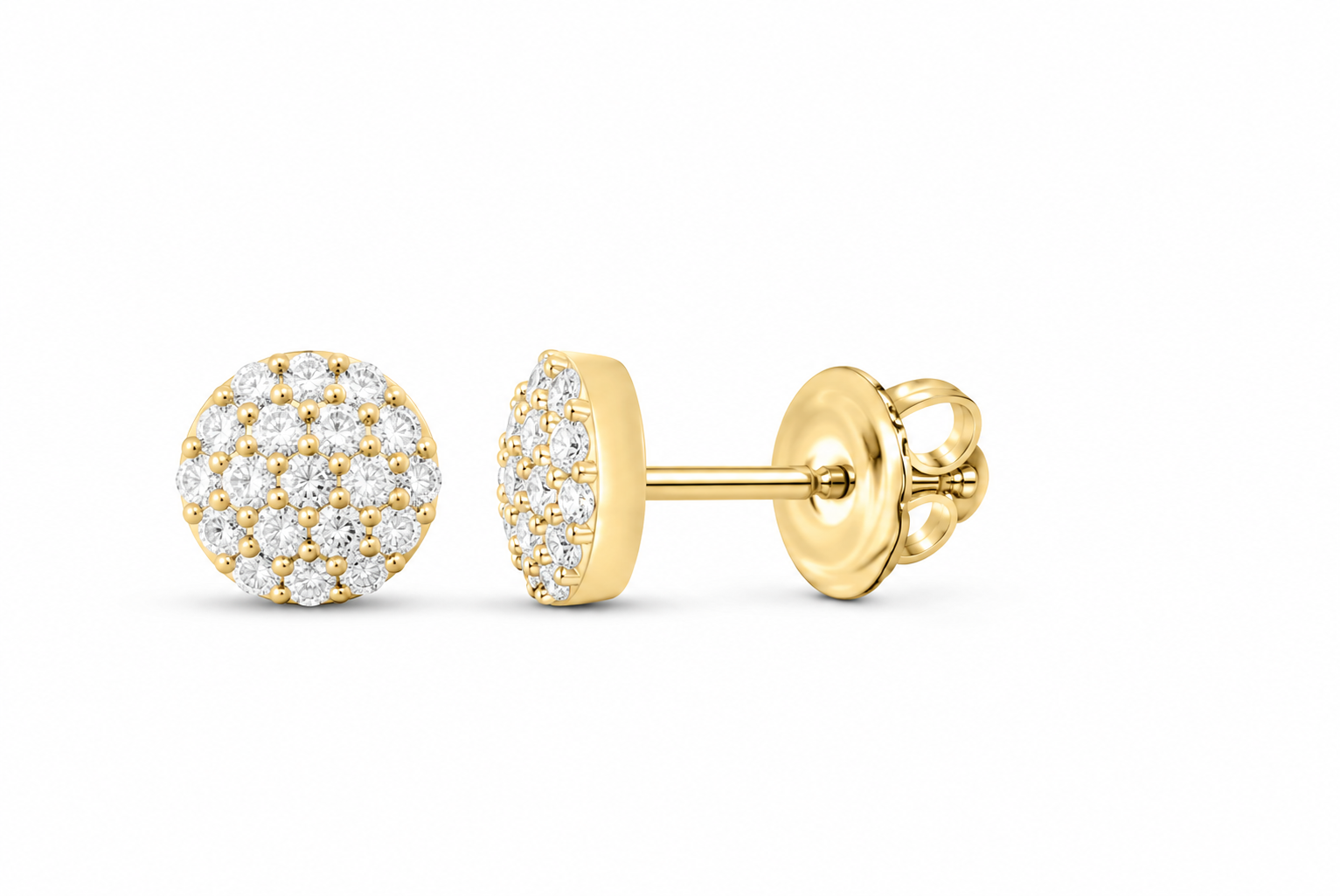 Yellow 1/4 CTW lab-grown diamond round stud earrings SKU 17352