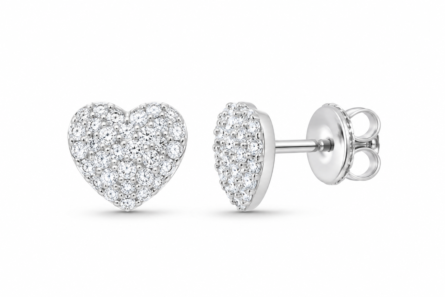 White 3/8 CTW lab-grown diamond heart stud earrings SKU 17365
