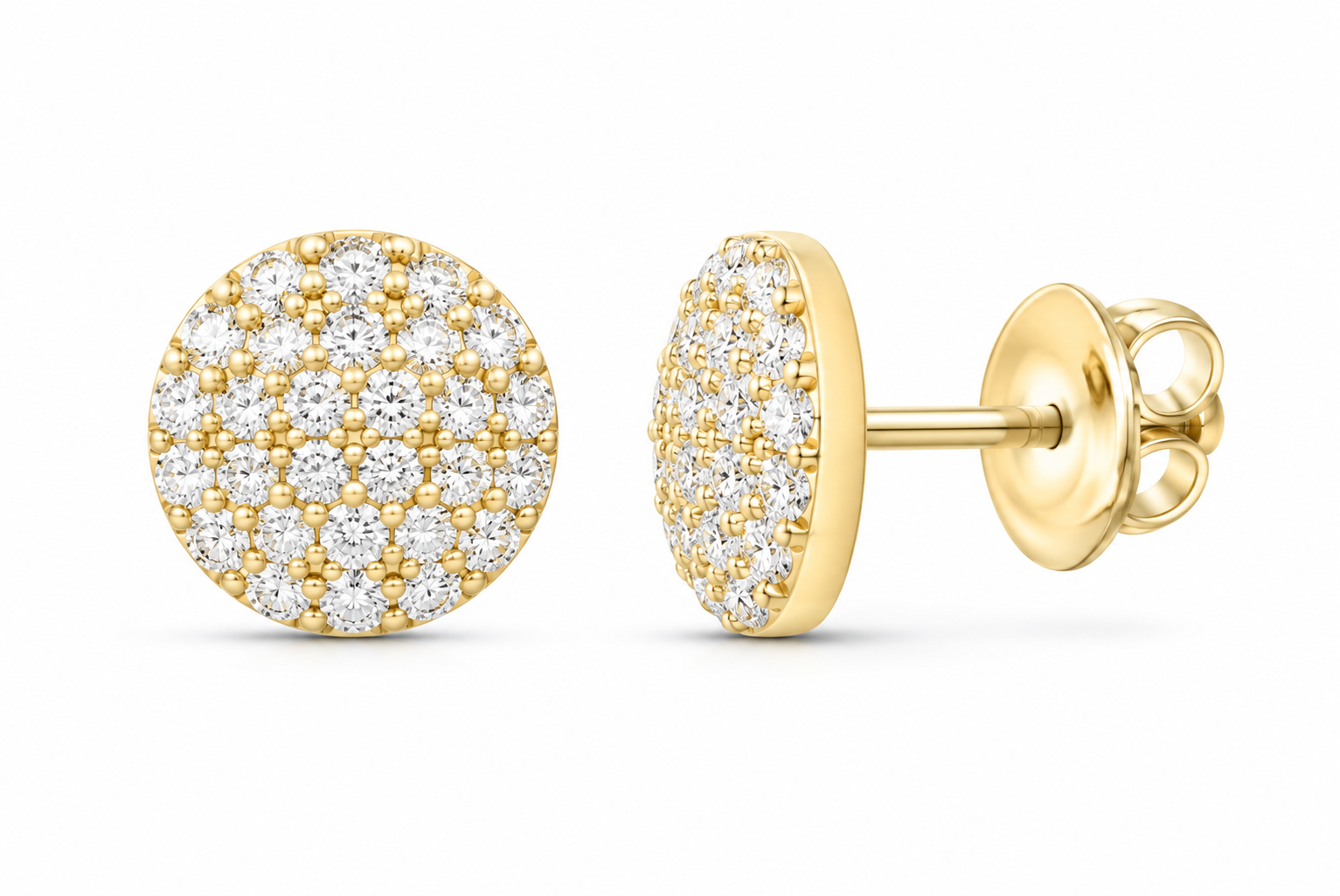 Yellow 3/8 CTW lab-grown diamond round stud earrings SKU 17372